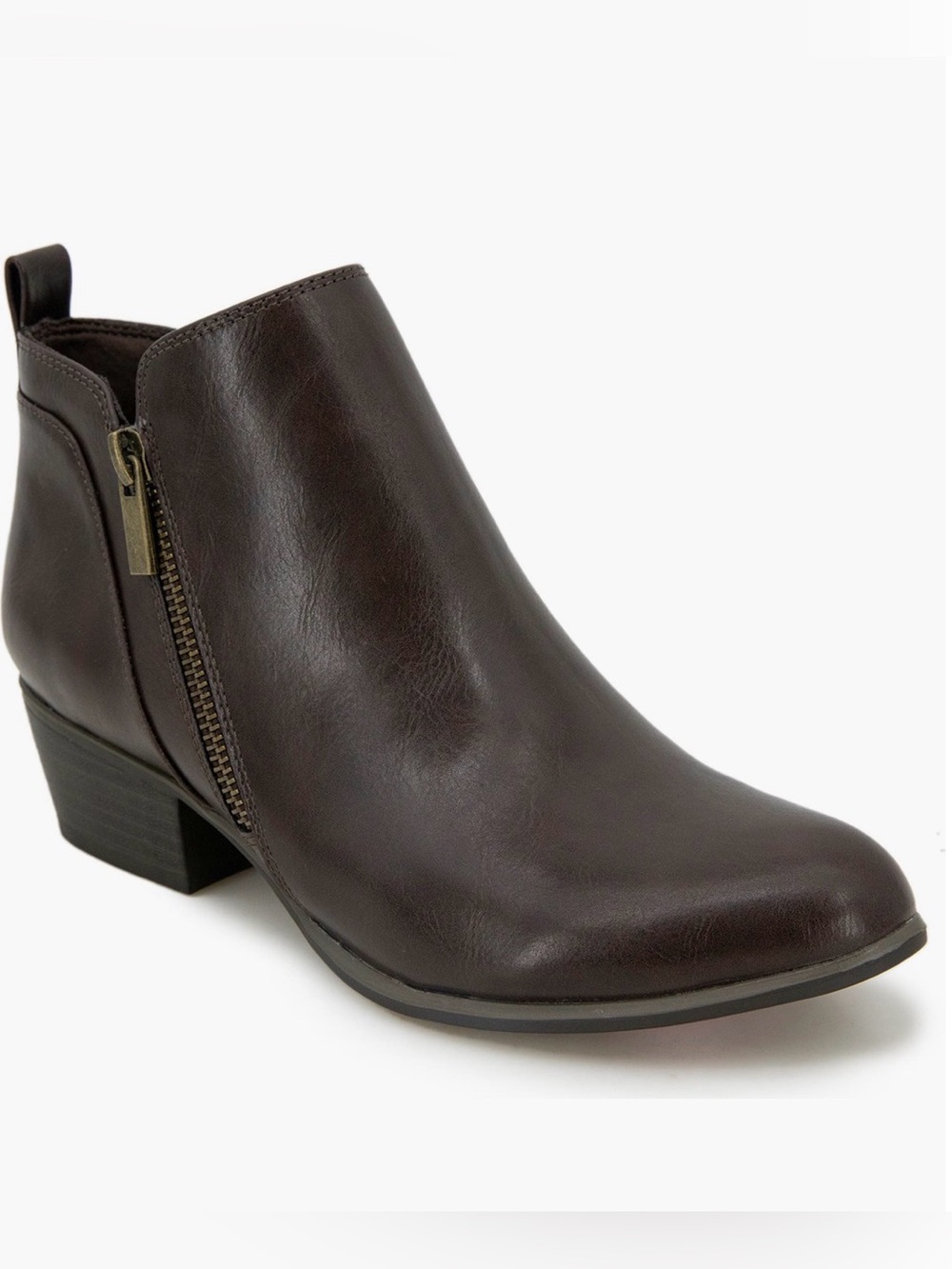 NEW…Esprit Timber Block Heel Side-Zip Ankle Boots